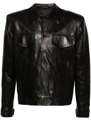 Salvatore Santoro classic-collar leather jacket - Black