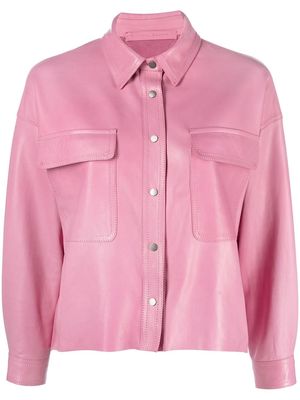 Salvatore Santoro classic collar leather jacket - Pink