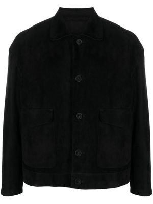 Salvatore Santoro classic-collar suede shirt jacket - Black