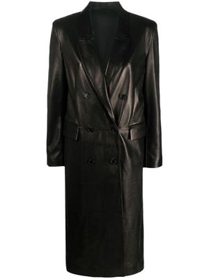 Salvatore Santoro double-breasted leather coat - Black