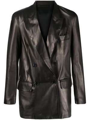 Salvatore Santoro double-breasted leather jacket - Black