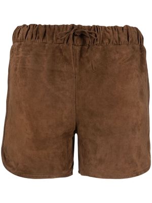 Salvatore Santoro drawstring suede shorts - Brown