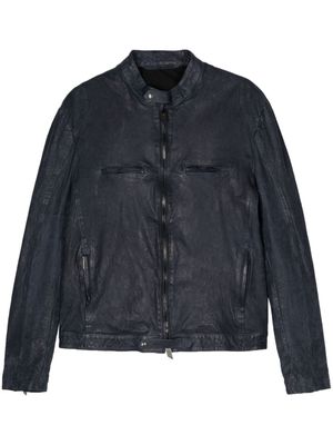 Salvatore Santoro faded-effect leather jacket - Blue