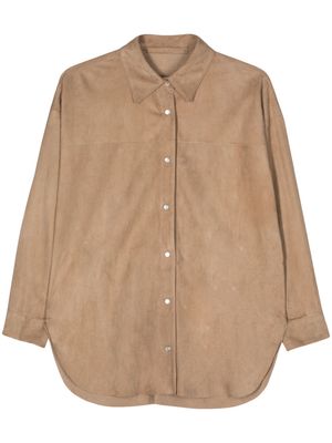 Salvatore Santoro fringed suede shirt - Neutrals