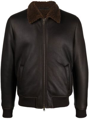 Salvatore Santoro leather aviator jacket - Brown