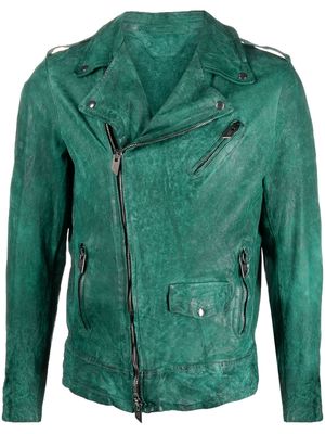 Salvatore Santoro leather biker jacket - Green