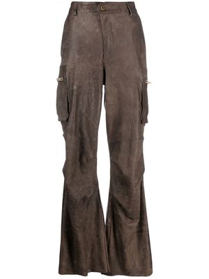 Salvatore Santoro leather cargo trousers - Brown