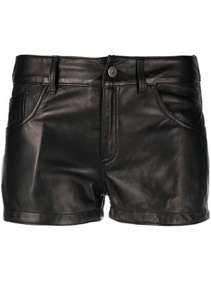 Salvatore Santoro leather mini shorts - Black