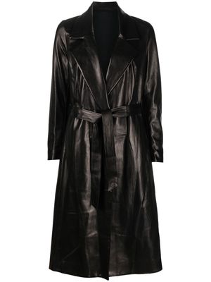Salvatore Santoro leather trench coat - Black