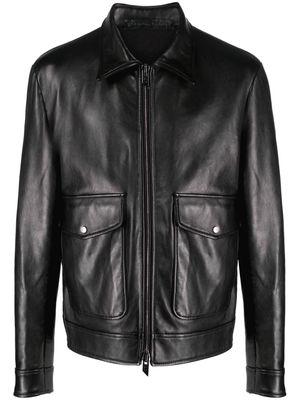 Salvatore Santoro leather zip-up jacket - Black