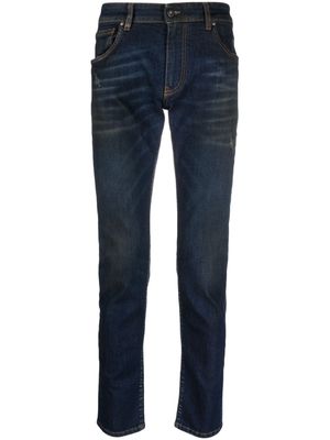 Salvatore Santoro logo-patch cotton slim-fit jeans - Blue
