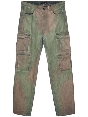 Salvatore Santoro logo-patch denim cargo pants - Green