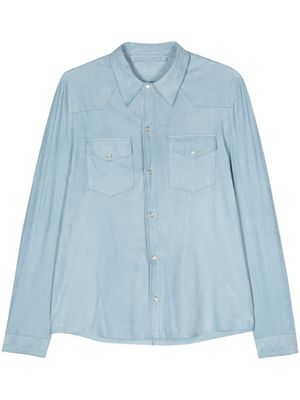 Salvatore Santoro long-sleeves suede shirt - Blue