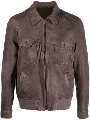 Salvatore Santoro Niv leather bomber jacket - Grey