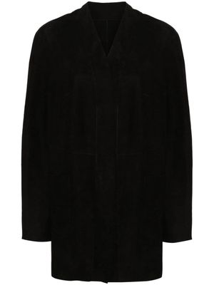 Salvatore Santoro open-front suede cardigan - Black