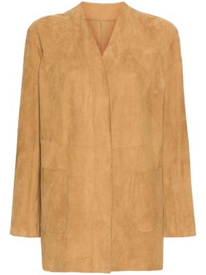 Salvatore Santoro open-front suede cardigan - Brown