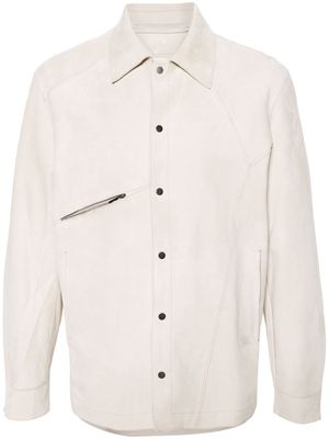 Salvatore Santoro press-stud suede shirt jacket - Neutrals