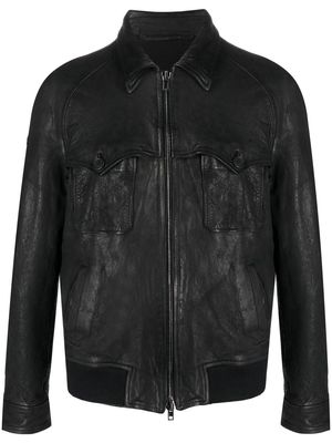 Salvatore Santoro raglan-sleeve leather jacket - Black