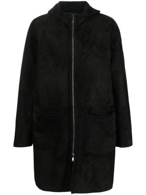 Salvatore Santoro reversible hooded sheepskin coat - Black