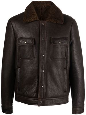 Salvatore Santoro shearling-collar sheepskin jacket - Brown