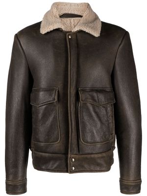 Salvatore Santoro shearling-lining leather jacket - Brown