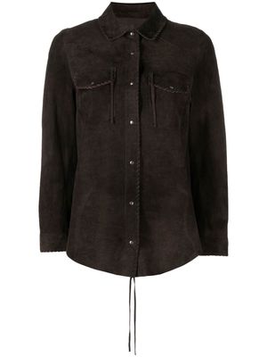 Salvatore Santoro shirt leather jacket - Brown