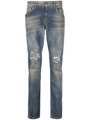 Salvatore Santoro skinny-cut distressed jeans - Blue