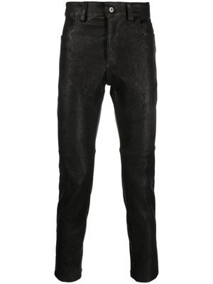 Salvatore Santoro skinny-cut sheepskin trousers - Black