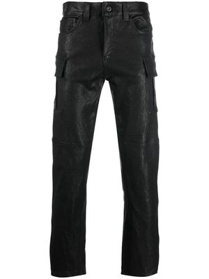 Salvatore Santoro straight-leg cargo leather trousers - Black