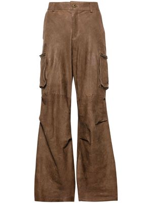 Salvatore Santoro straight-leg leather cargo trousers - Brown