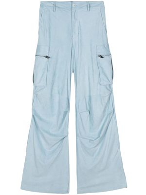 Salvatore Santoro straight-leg suede cargo trousers - Blue