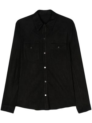 Salvatore Santoro suede leather shirt jacket - Black