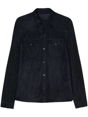 Salvatore Santoro suede leather shirt jacket - Blue