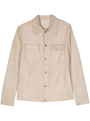 Salvatore Santoro suede leather shirt jacket - Neutrals