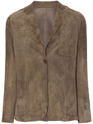 Salvatore Santoro suede single-breasted blazer - Brown