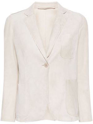 Salvatore Santoro suede single-breasted blazer - Neutrals