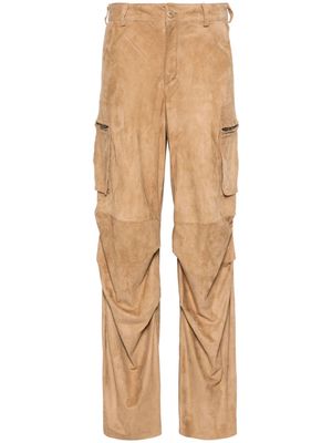 Salvatore Santoro suede straight trousers - Brown