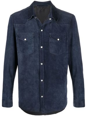 Salvatore Santoro suede Western shirt jacket - Blue