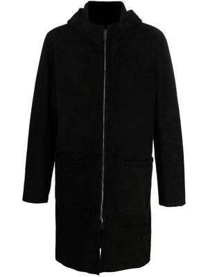 Salvatore Santoro Sune hooded suede coat - Black