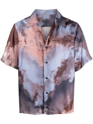 Salvatore Santoro tie-dye print silk shirt - Blue