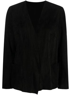 Salvatore Santoro V-neck leather jacket - Black