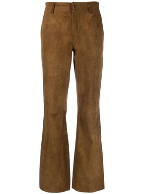 Salvatore Santoro wide-leg suede trousers - Brown