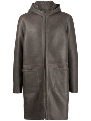 Salvatore Santoro zip-up leather coat - Grey