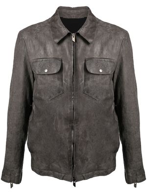 Salvatore Santoro zip-up leather jacket - Grey