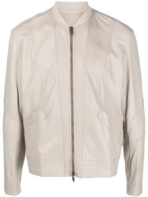 Salvatore Santoro zip-up leather jacket - Neutrals