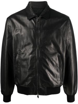 Salvatore Santoro zip-up leather shirt jacket - Black