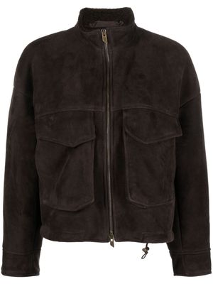 Salvatore Santoro zip-up suede leather jacket - Brown
