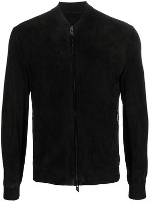 Salvatore Santoro zipped-up leather bomber jacket - Black