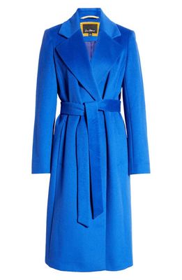 Sam Edelman Belted Wool Blend Coat in Electric Blue