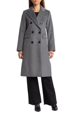Sam Edelman Double Breasted Wool Blend Coat in Charcoal